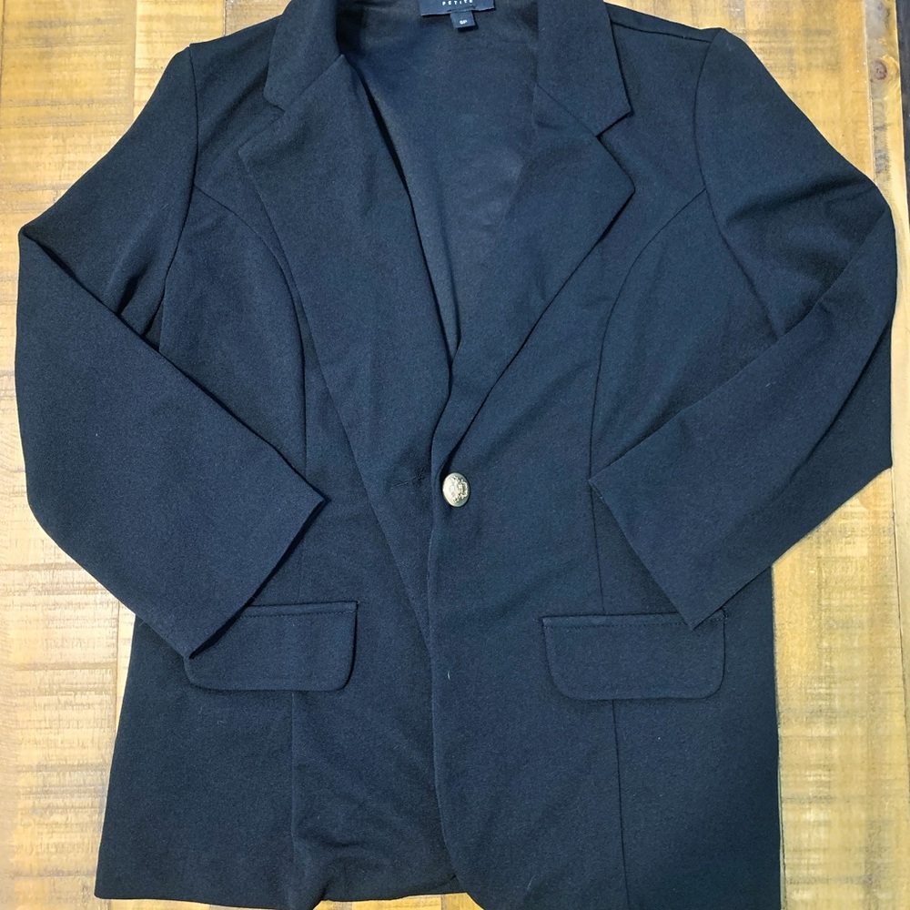 Ingredients 3/4 Sleeve Black Womens Blazer Size Small Petite